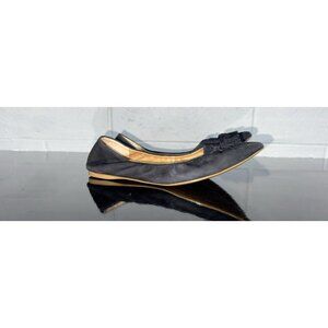 J.CREW Lottie Womens Suede Pointed Toe Tassel Slip On Ballet Flats Size 8 Black